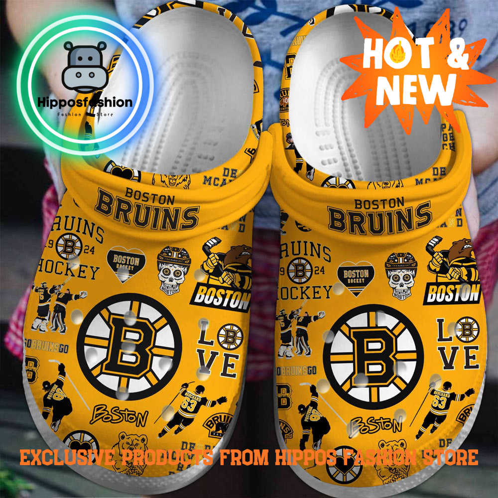 Boston Bruins NHL Love Hockey Crocs Shoes