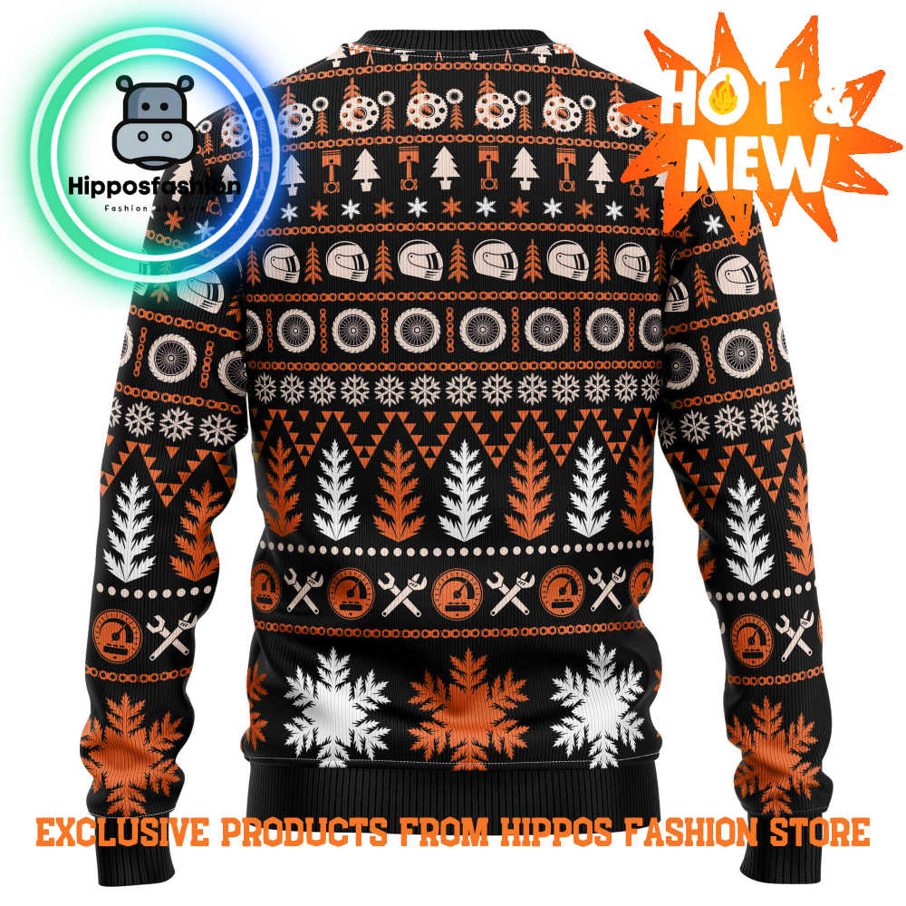 Braaap Moto Ugly Christmas Sweater Orange Version