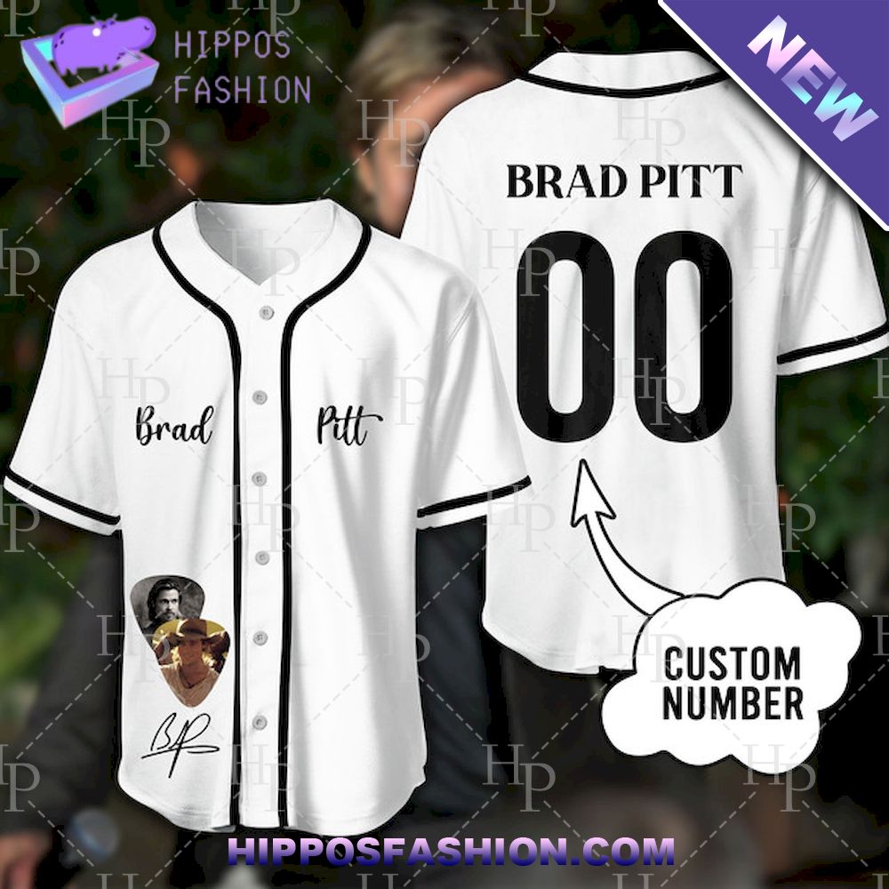 Brad Pitt Custom Name Baseball Jersey
