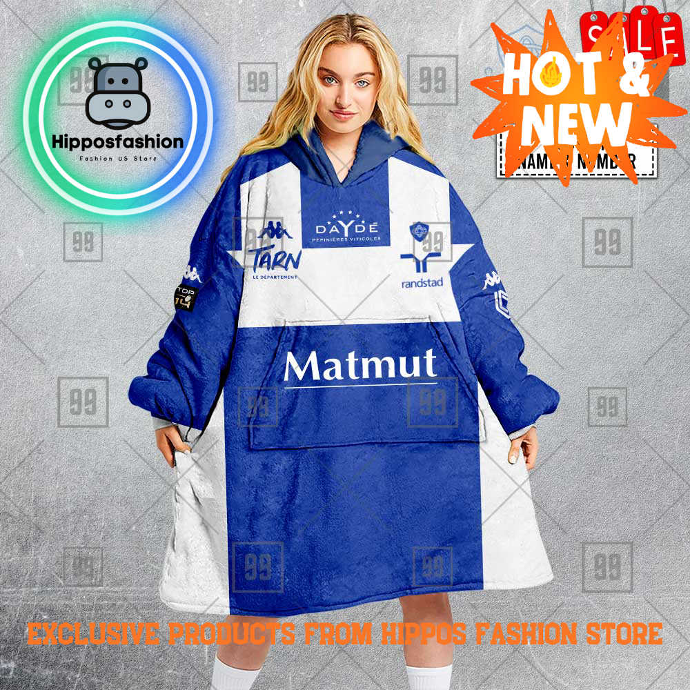 Castres Olympique Rugby Styled Personalized Blanket Hoodie