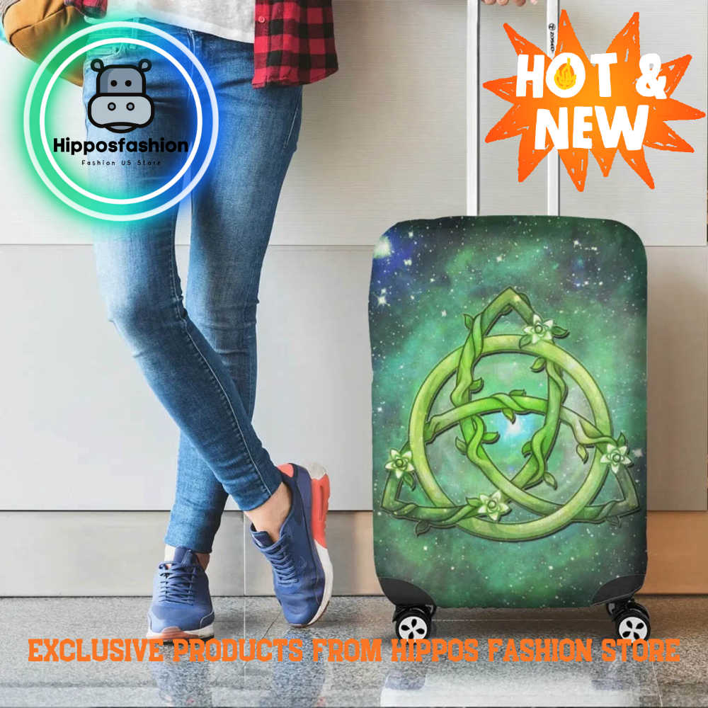 Celtic Green Triquetra Luggage Cover sDyc.jpg