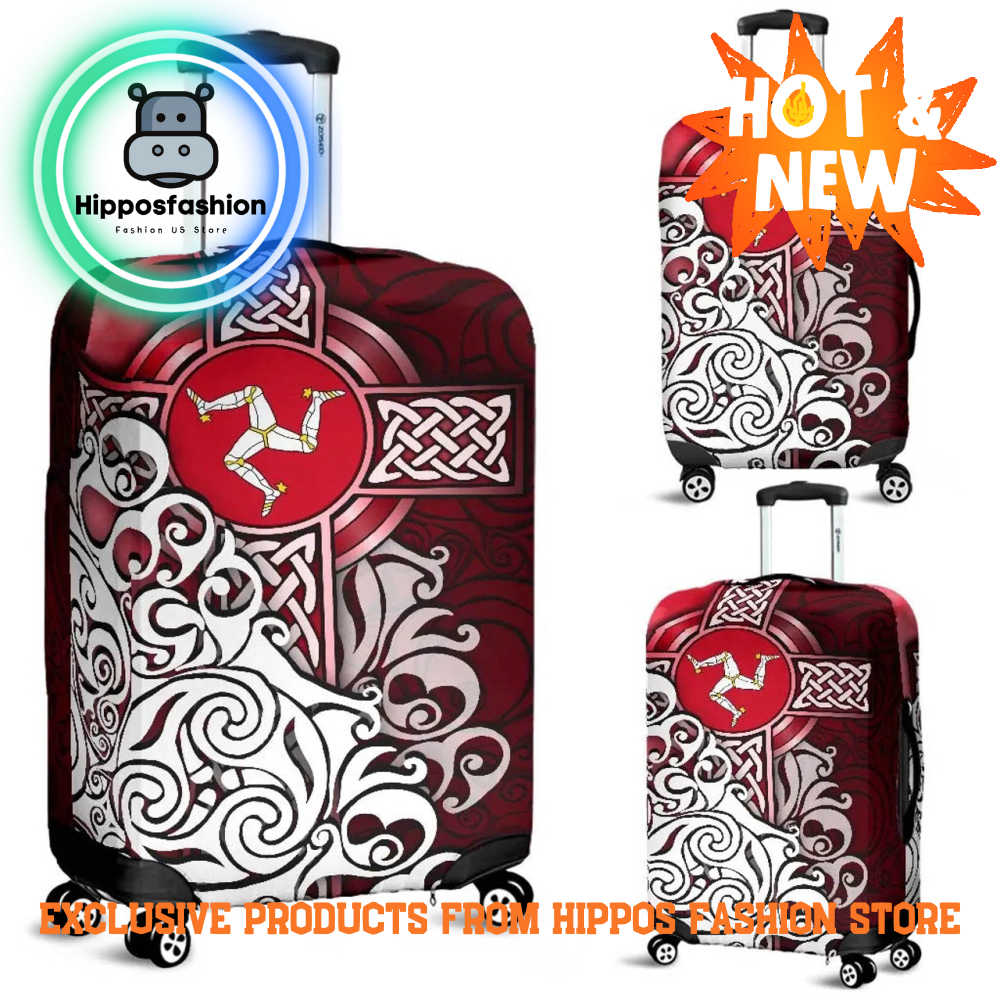 Celtic Isle Of Man Flag With Celtic Cross Luggage Cover LXNjc.jpg