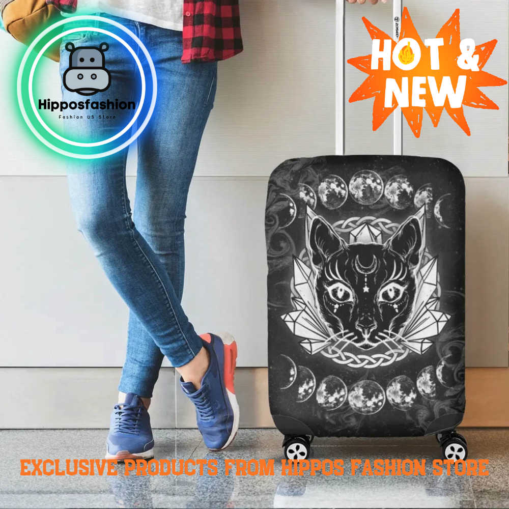 Celtic Wiccan Occult Black Cat Luggage Cover YDBvI.jpg
