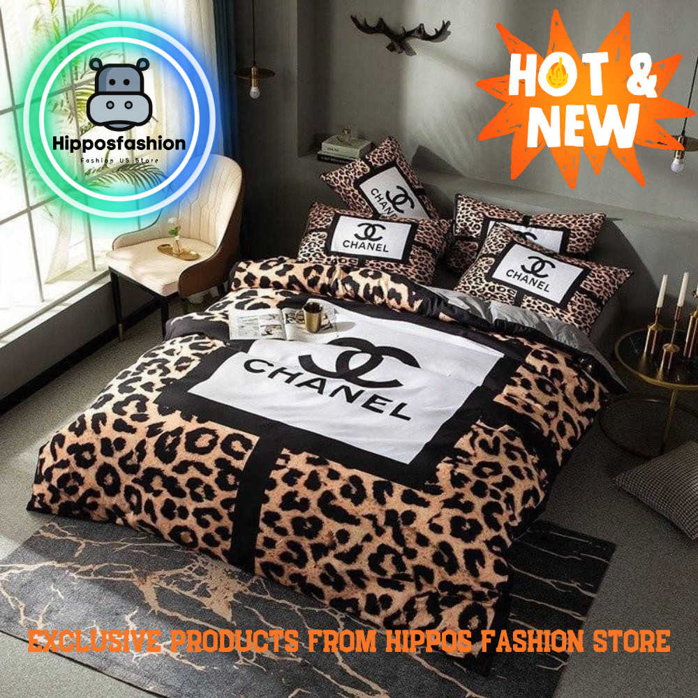 Chanel Leopard Luxury Brand Bedding Set Home Decor zoYw.jpg
