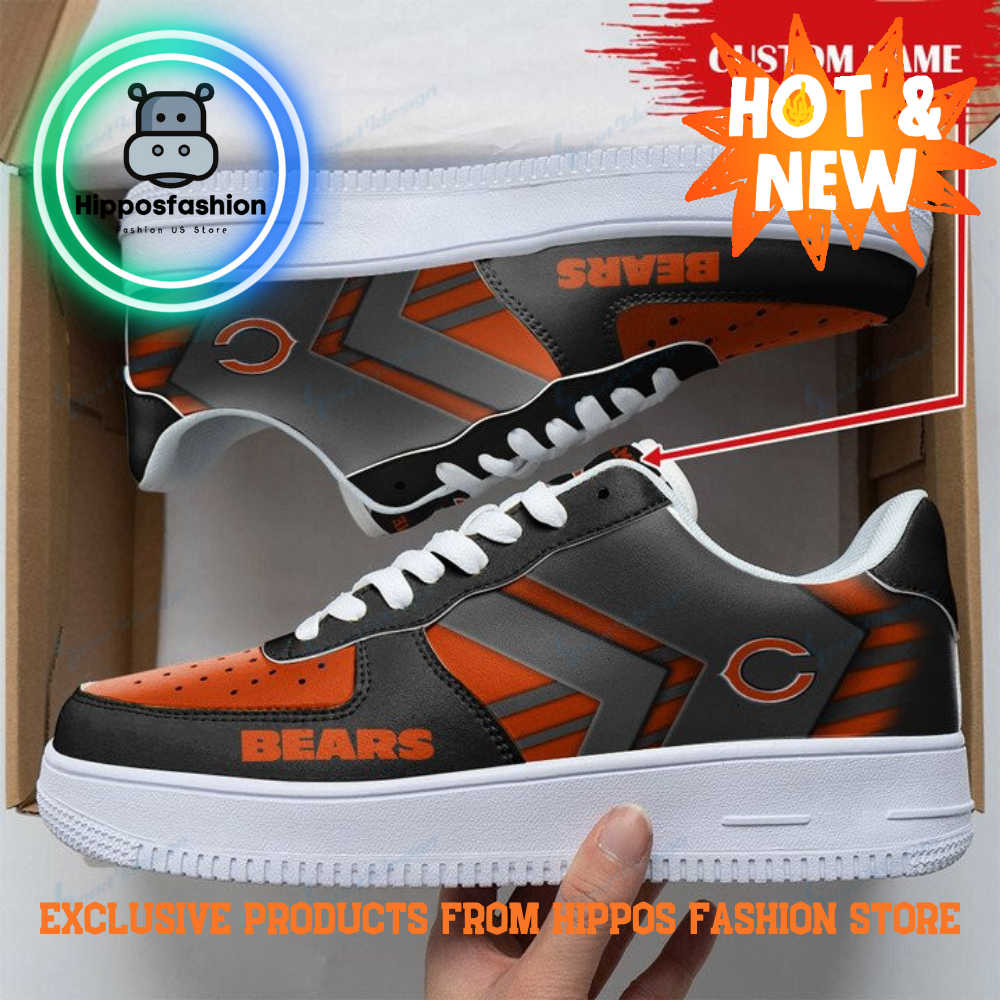 Chicago Bears Black Personalized Air Force 1 Sneakers
