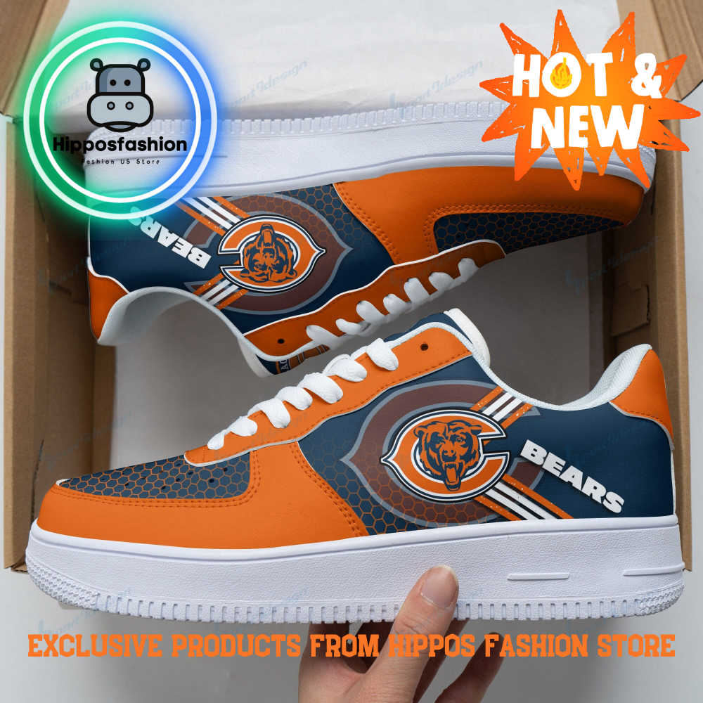 Chicago Bears Blue Orange Air Force 1 Sneakers