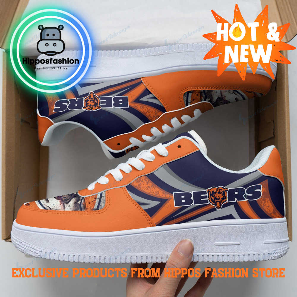 Chicago Bears Logo Personalized Air Force 1 Sneakers
