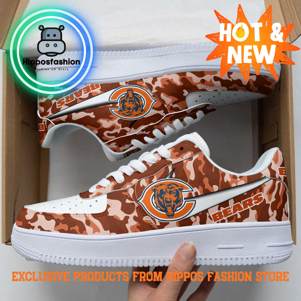 Chicago Bears NFL Orange Camo Air Force 1 Sneakers