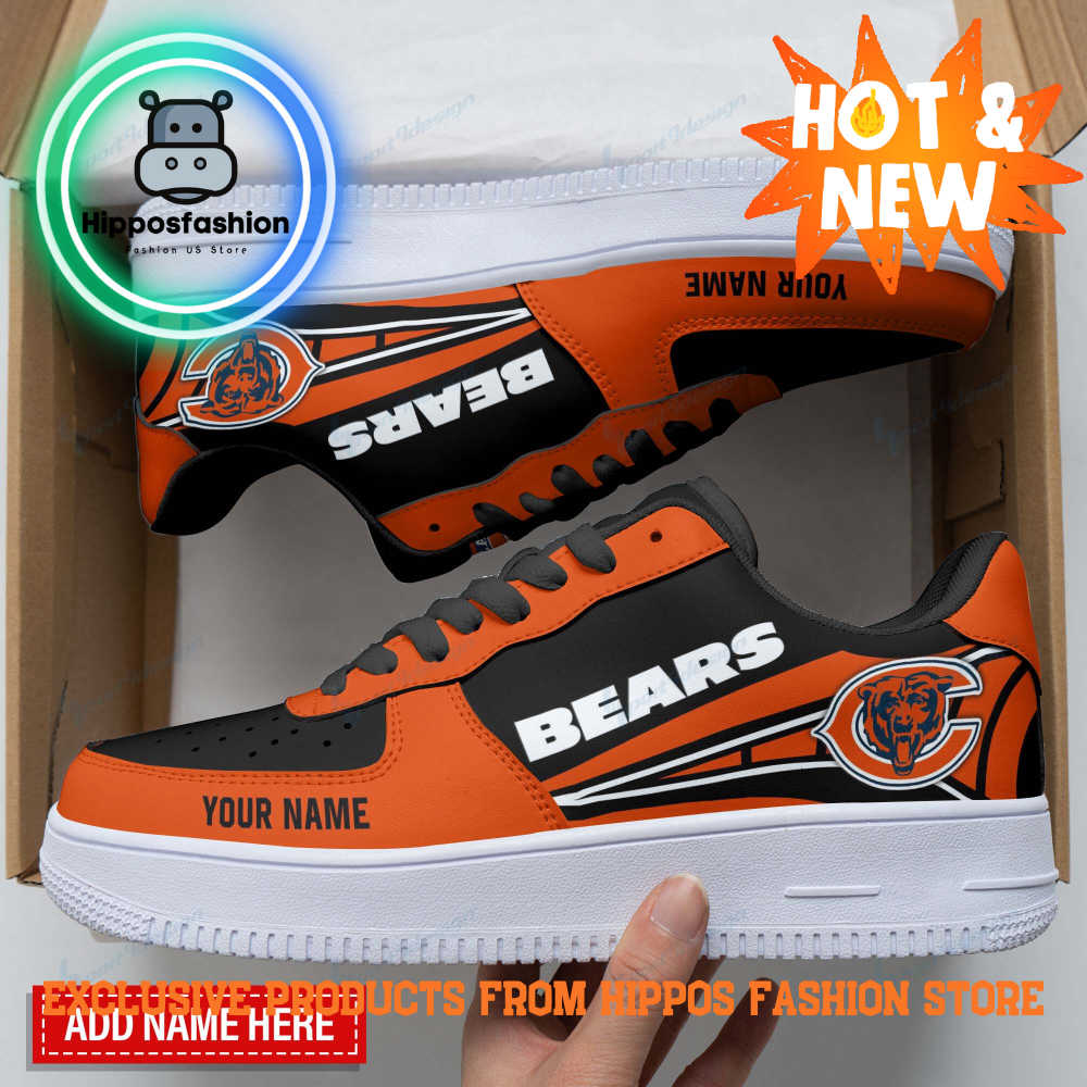 Chicago Bears Orange Personalized Air Force 1 Sneakers