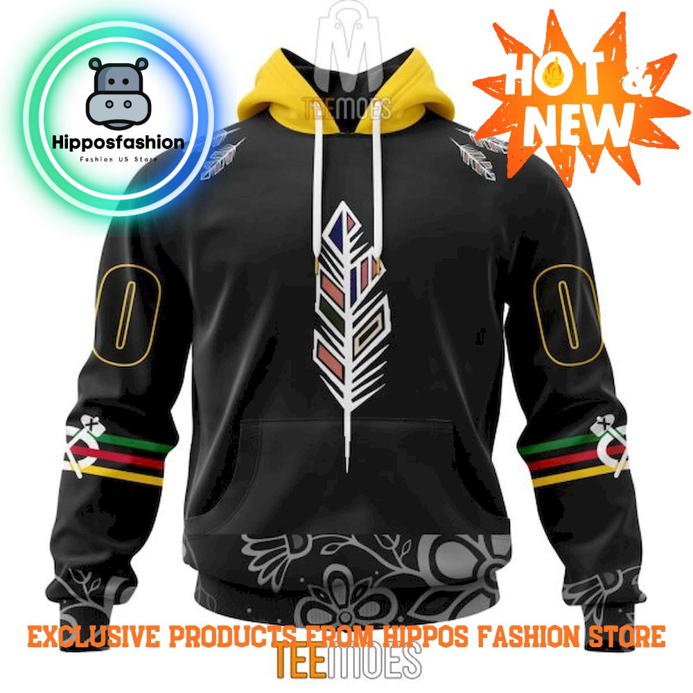 Chicago Blackhawks Special Feather Icon Native Aop Customized Hoodie