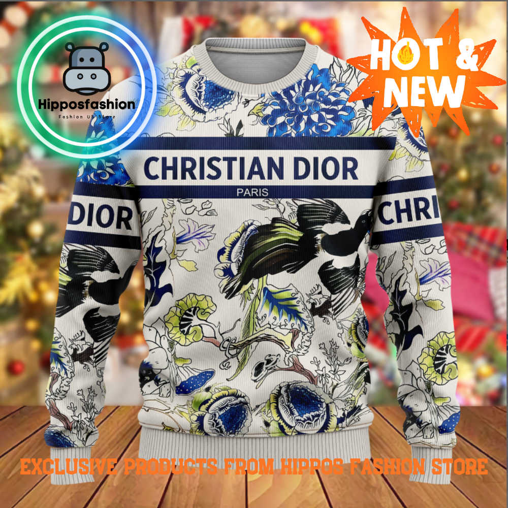 Christian Dior Pattern Logo Brand Luxury Ugly Christmas Sweater nVpR.jpg