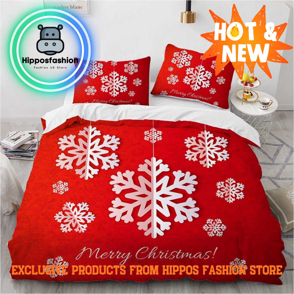Christmas Holiday Merry Christmas King Queen Bedding Set