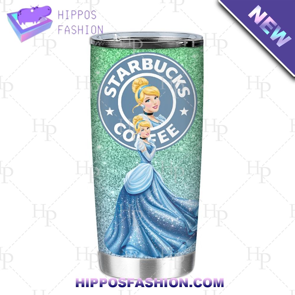 Cinderella Princesses Starbucks Green Coffee Disney Tumbler