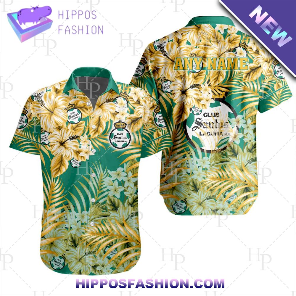 Club Santos Laguna Personalized Liga MX Aloha Hawaiian Shirt