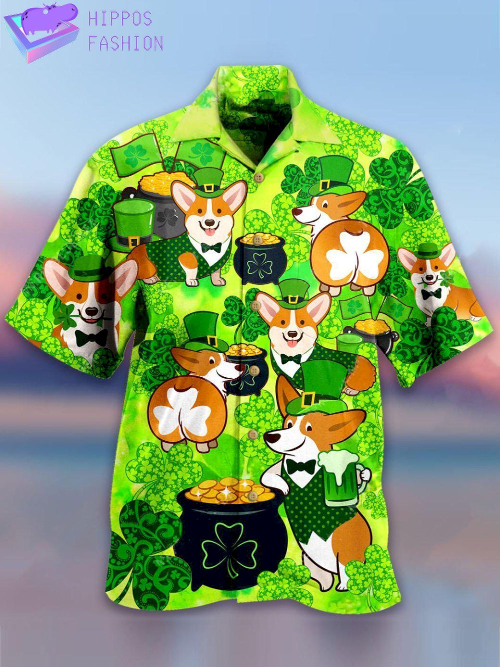 Corgi Dog St. Patricks Day Irish Hawaiian Shirt