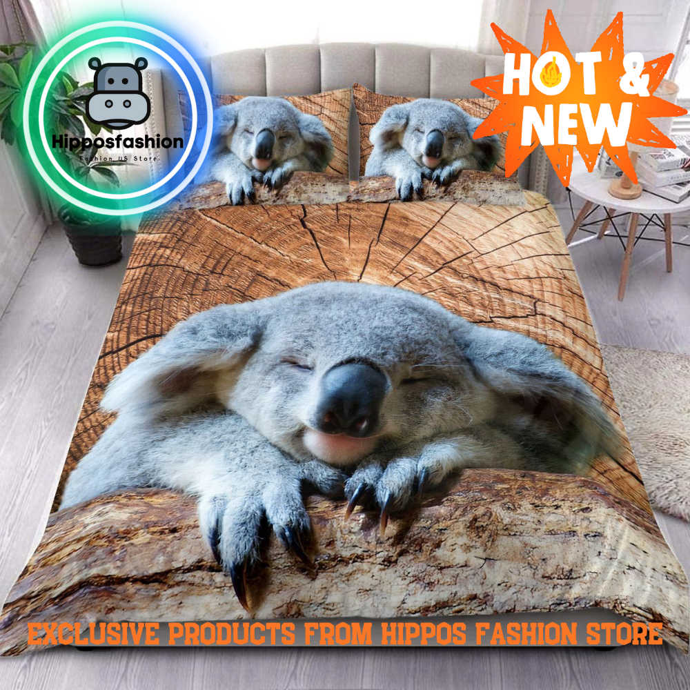 Cute Koala Sleepping 3D All Over Printed Bedding Set