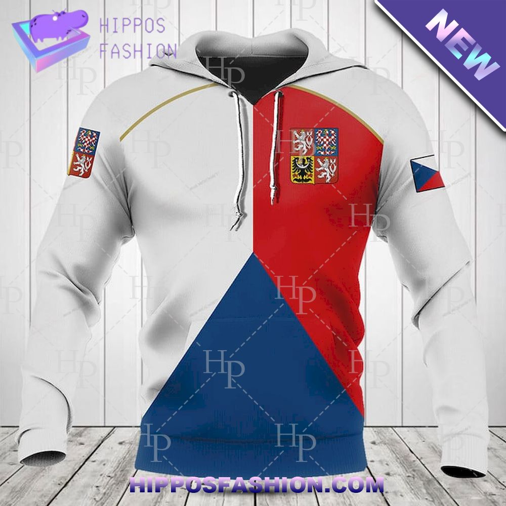 Czechia Coat of Arms Flag White Personalized Hoodie
