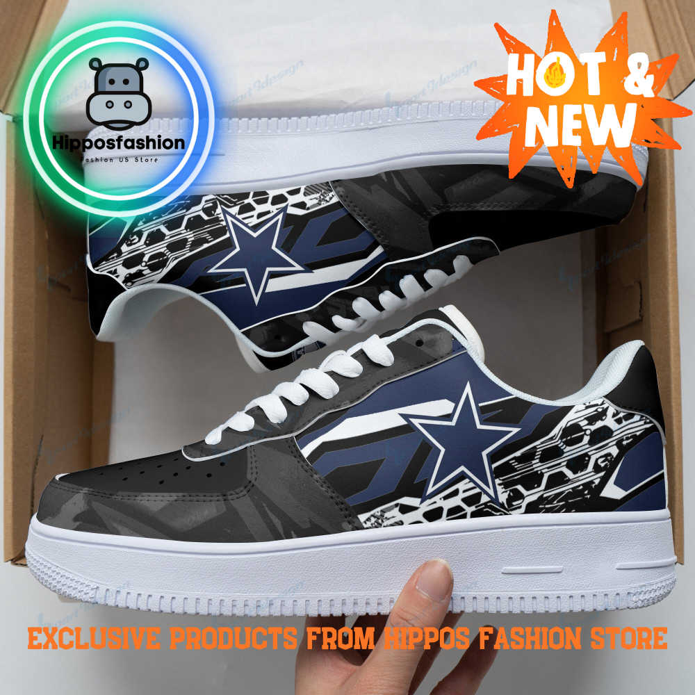 Dallas Cowboys Black Blue Speical Air Force 1 Sneakers