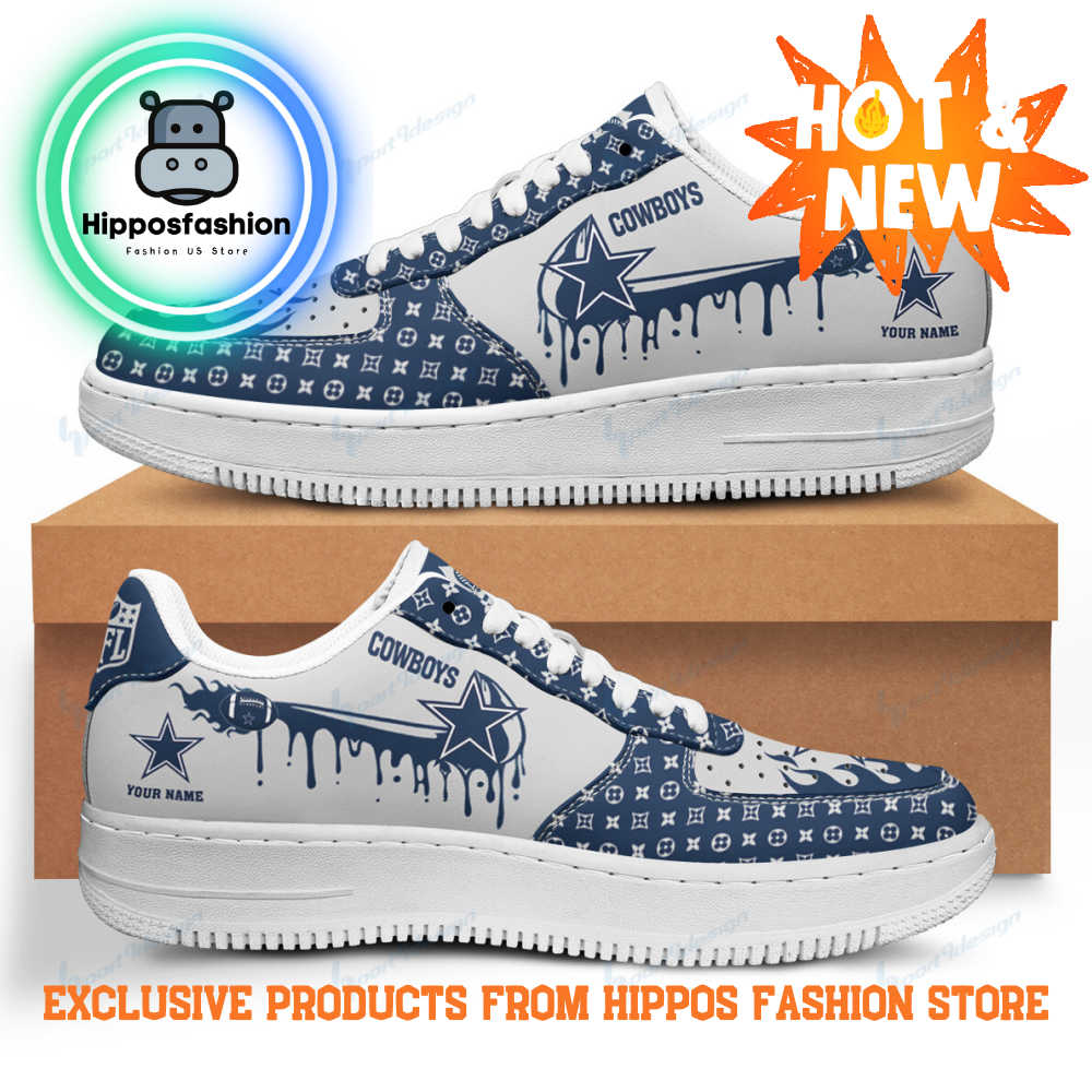 Dallas Cowboys Blue Pattern Air Force 1 Sneakers