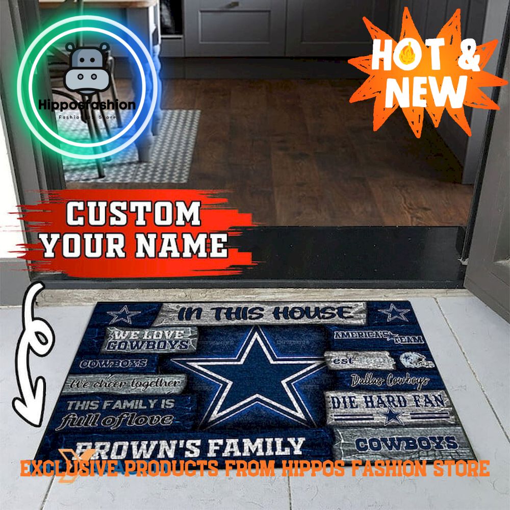 Dallas Cowboys Die Hard Fan Cheering Custom Name Rug Carpet