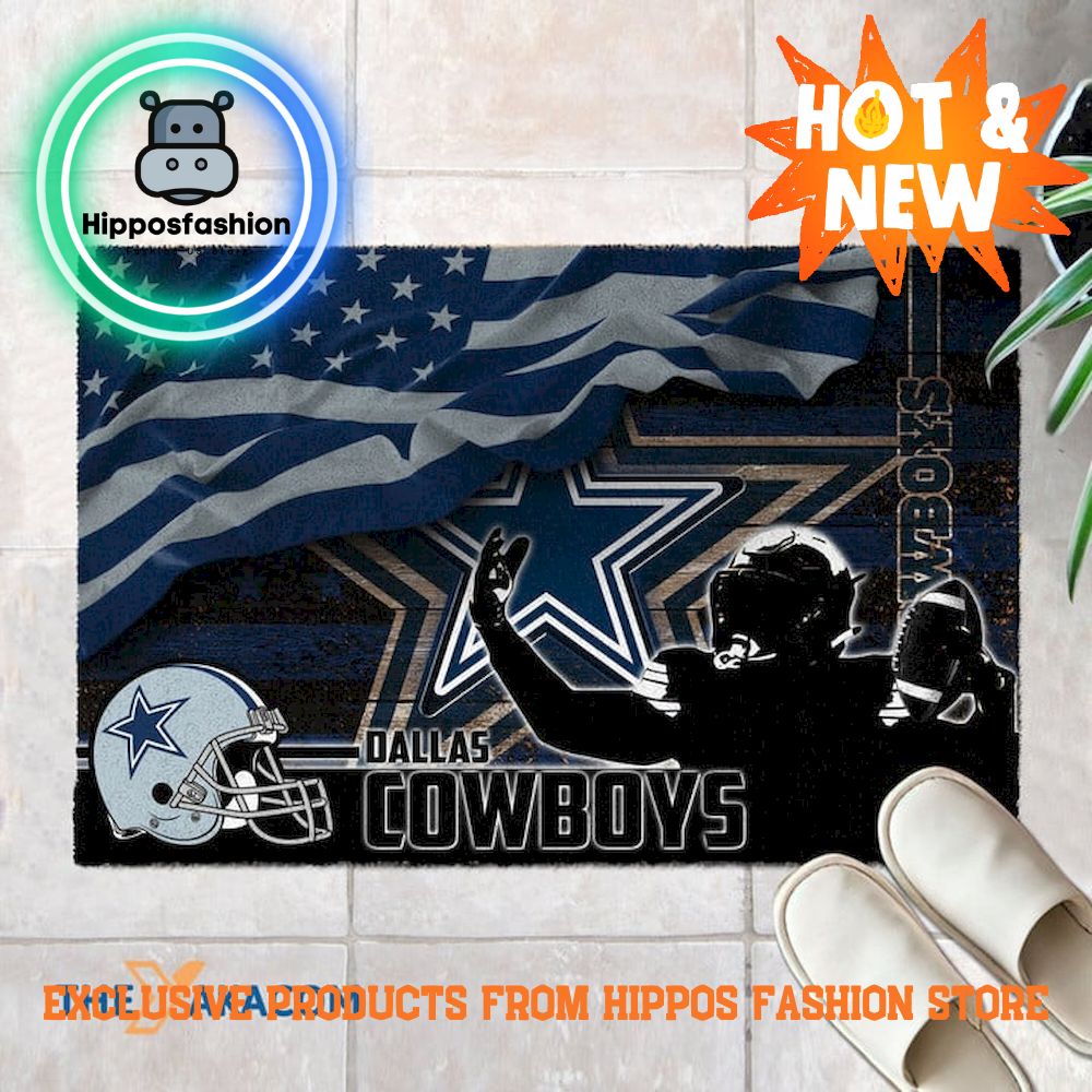 Dallas Cowboys Flag Football Player Navy Rug Carpet