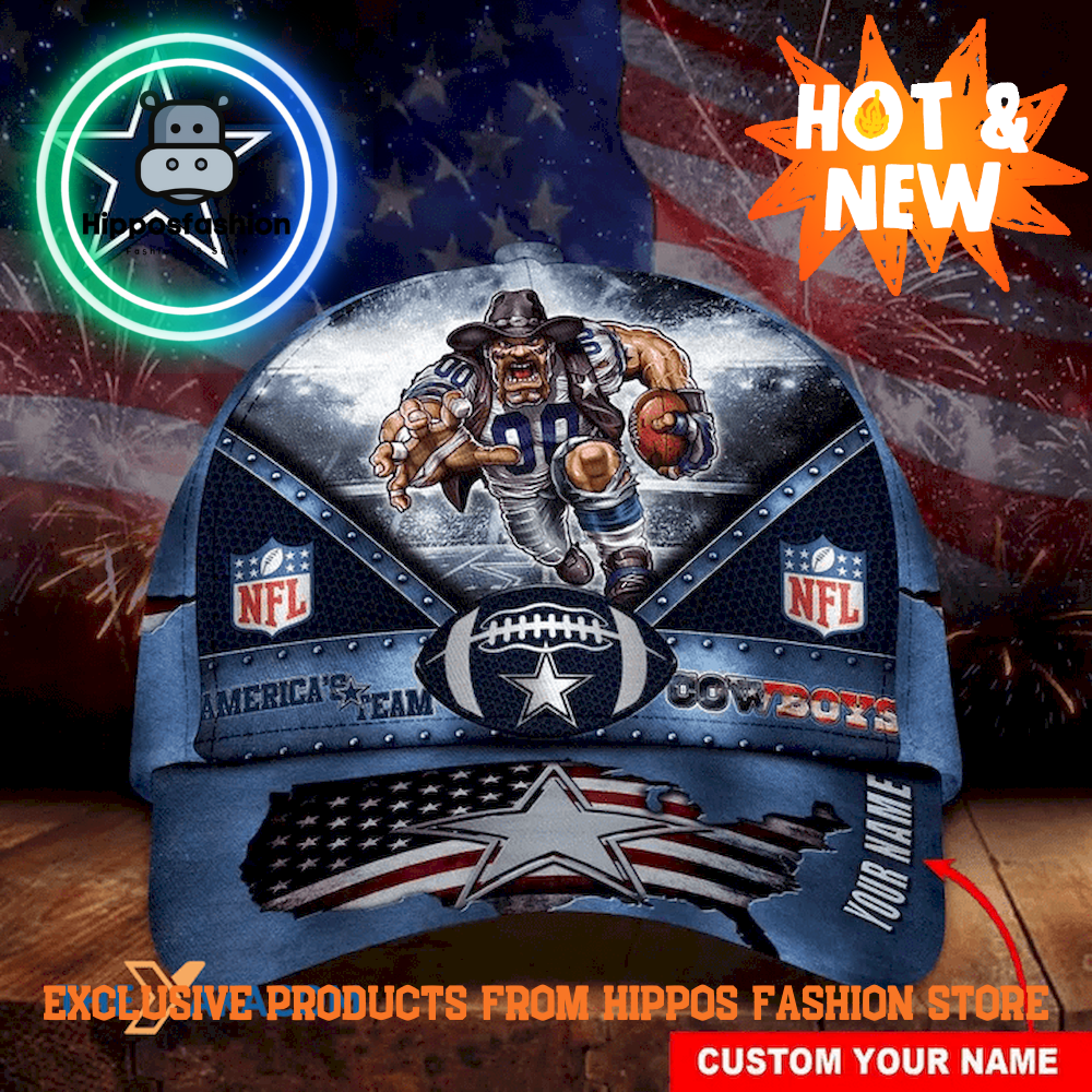 Dallas Cowboys Mascot USA Flag Personalized Classic Cap