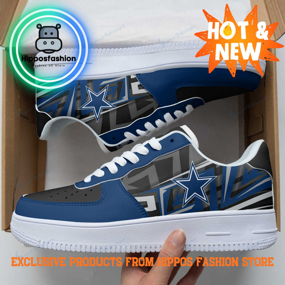 Dallas Cowboys NFL Gray Blue Air Force 1 Sneakers