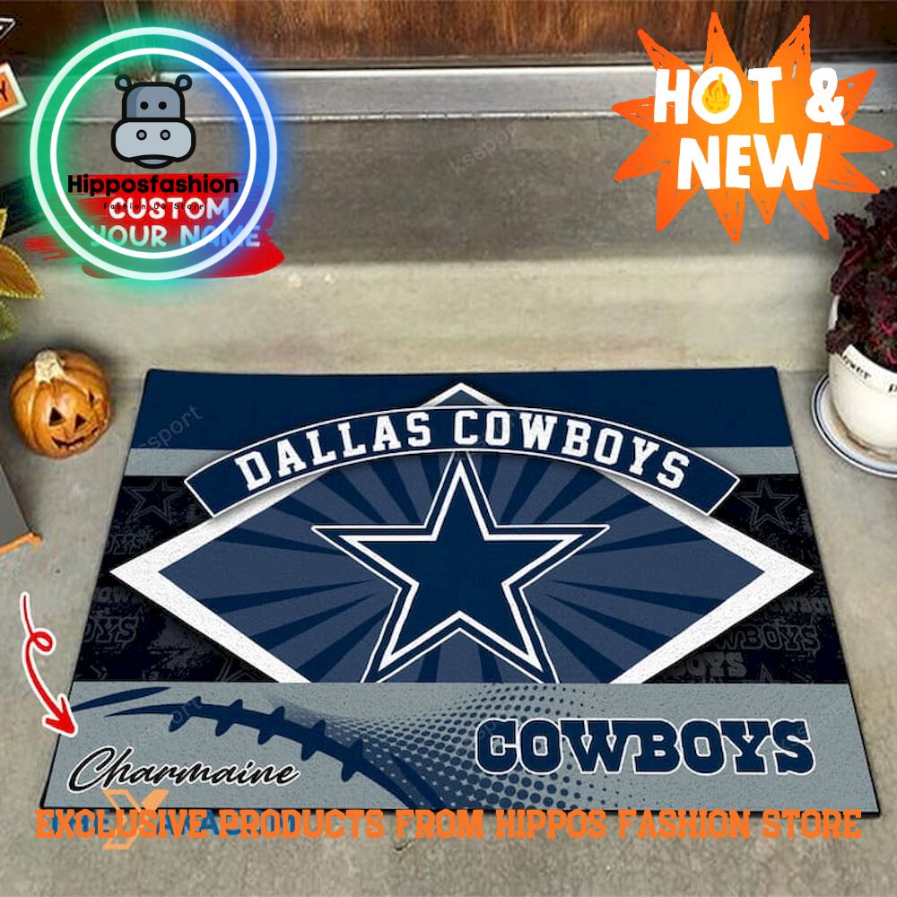 Dallas Cowboys Rhombus Graphic Custom Name Rug Carpet