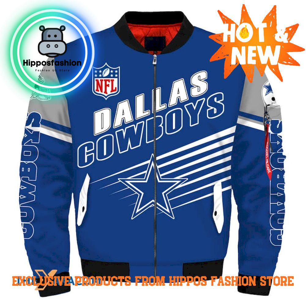 Dallas Cowboys We Dem Boyz Blue Striped Bomber Jacket