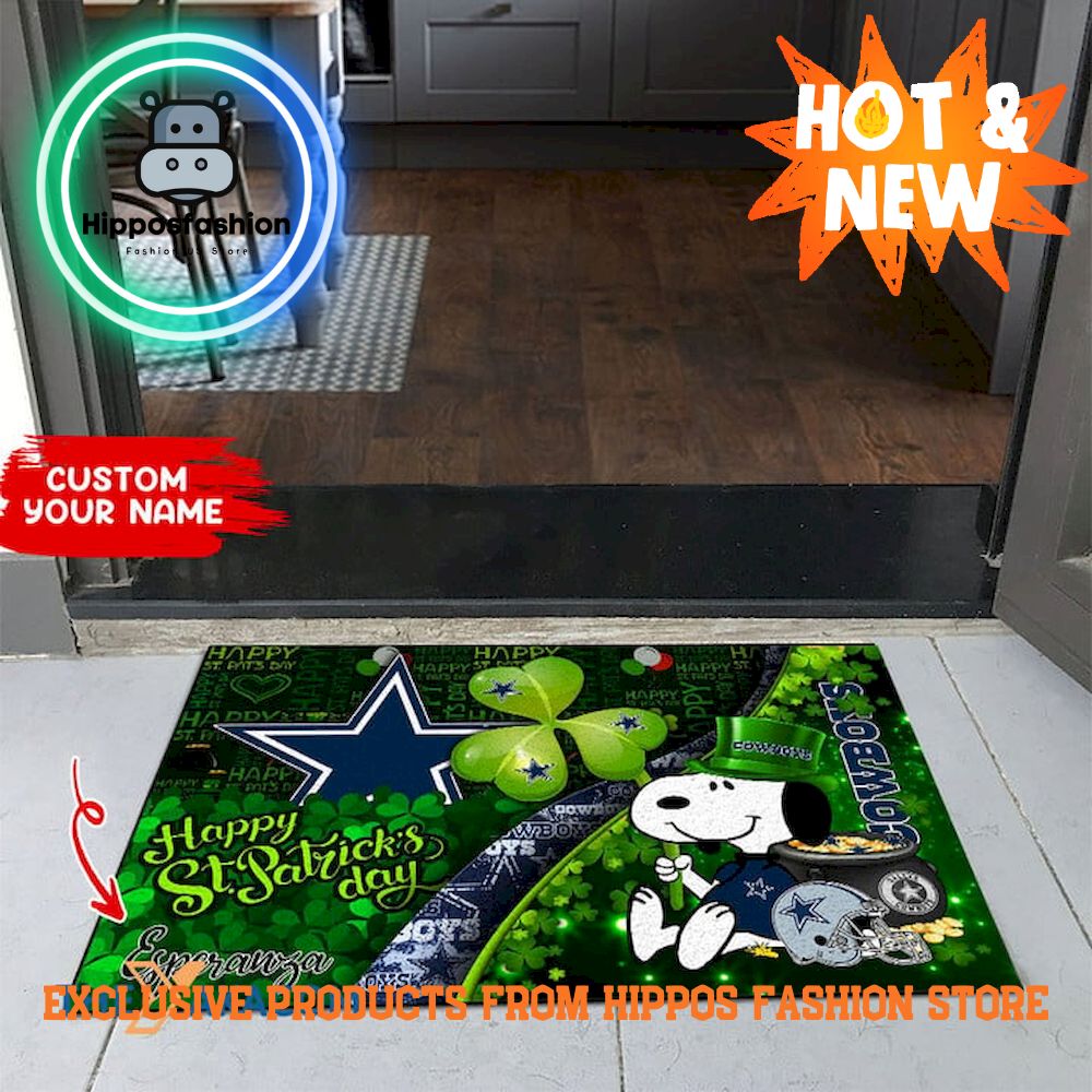 Dallas CowboysThe Saint Patricks Day Clover Graphic Dog Rug Carpet