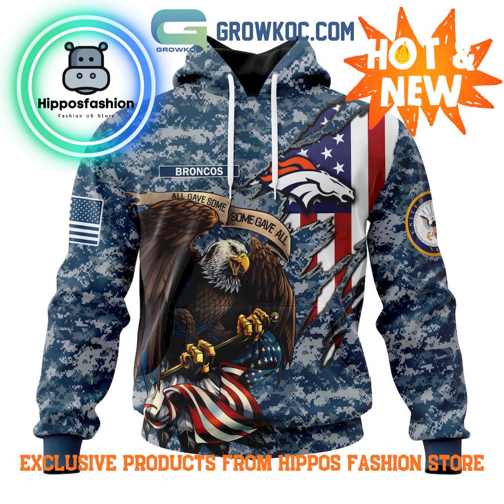 Denver Broncos NFL Honor Us Navy Veterans Personalized Hoodie