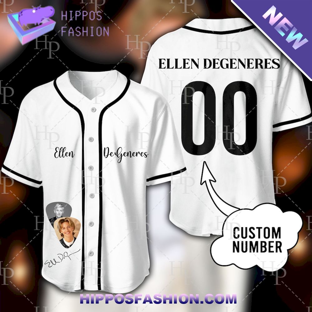 Ellen DeGeneres Custom Name Baseball Jersey
