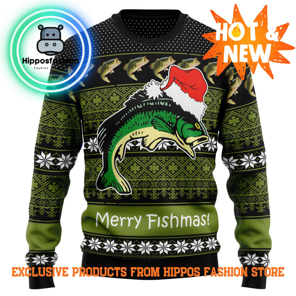 Fishing Merry Fishmas Ugly Christmas Sweater