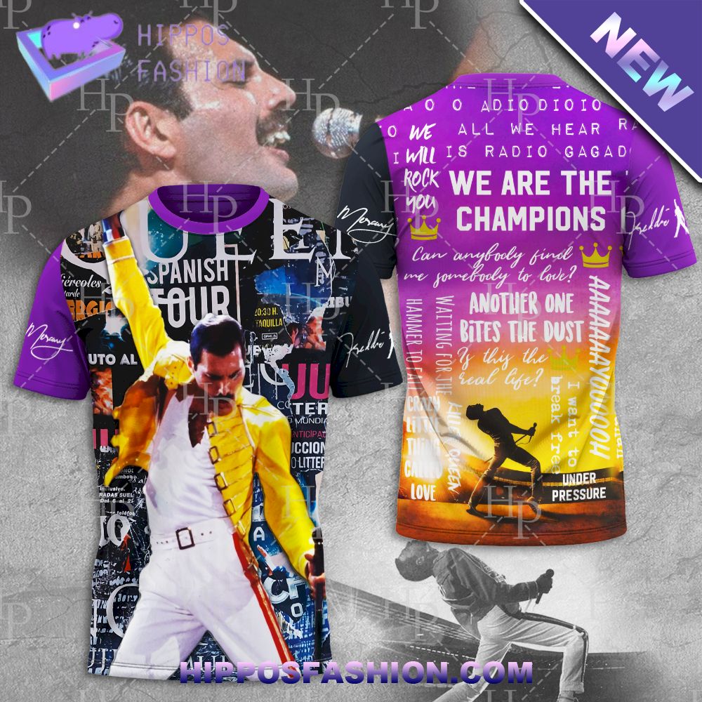 Freddie Mercury We Are The Champions D Tshirt