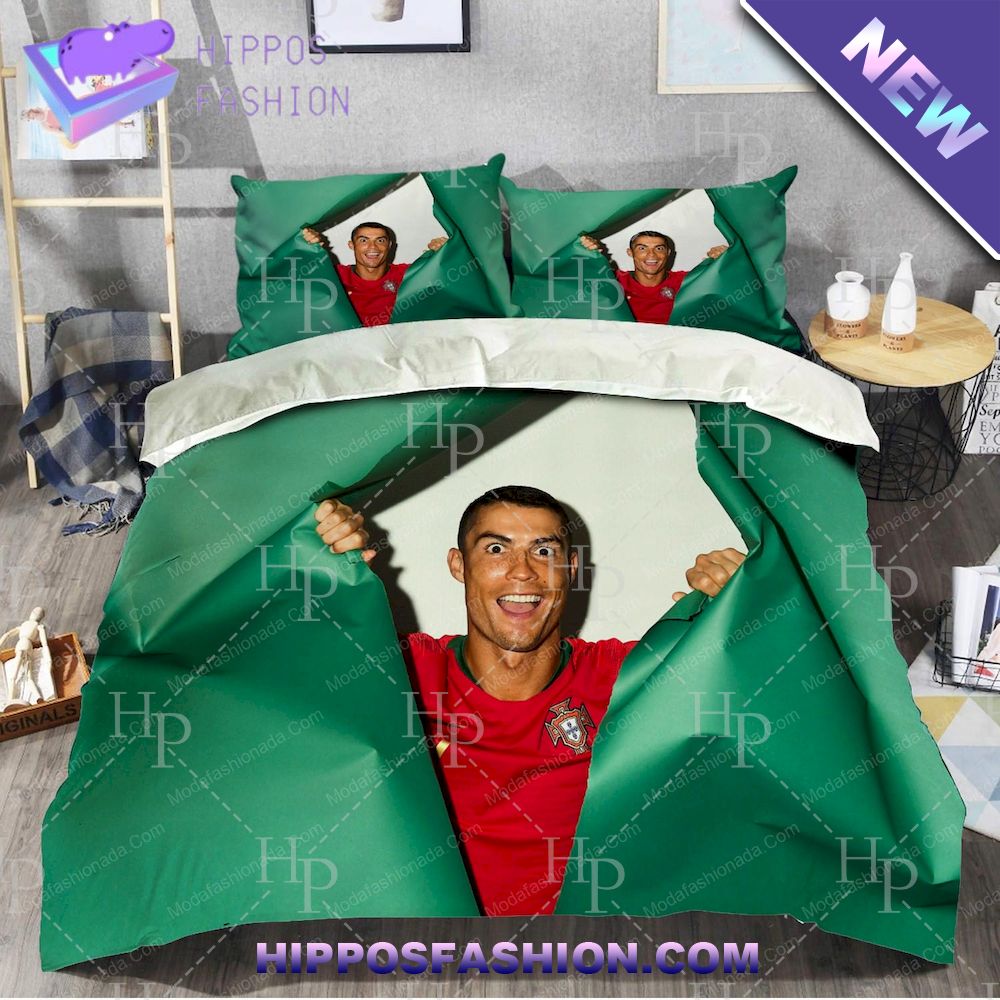 Funny Face Of Football Player Cristiano Ronaldo Bedding Sets