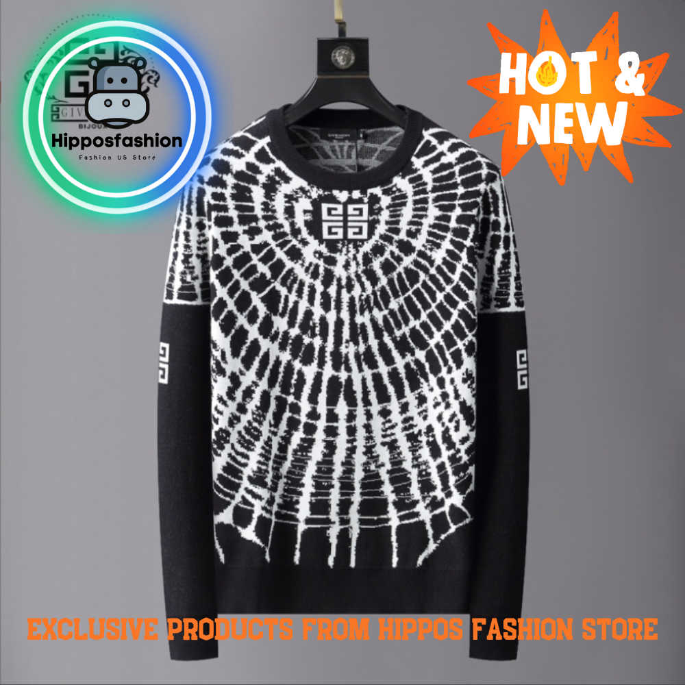 Givenchy Spiderweb Brand Luxury Ugly Christmas Sweater tped.jpg