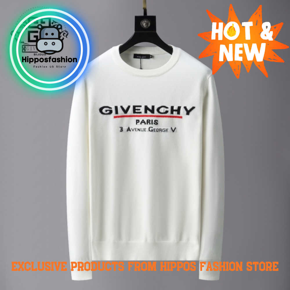 Givenchy White Paris Logo Brand Luxury Ugly Christmas Sweater ppxp.jpg