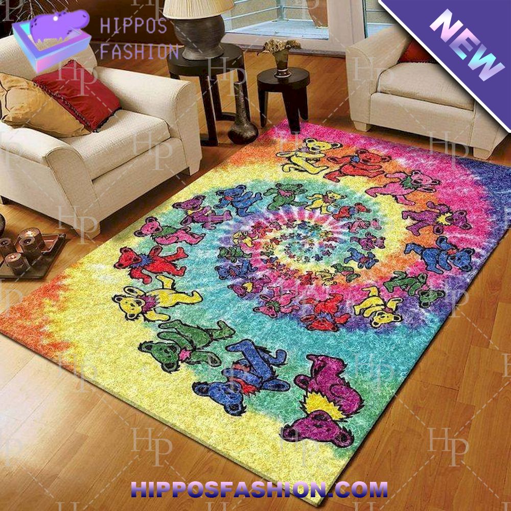 Grateful Dead Bears Colorful Rug Carpet