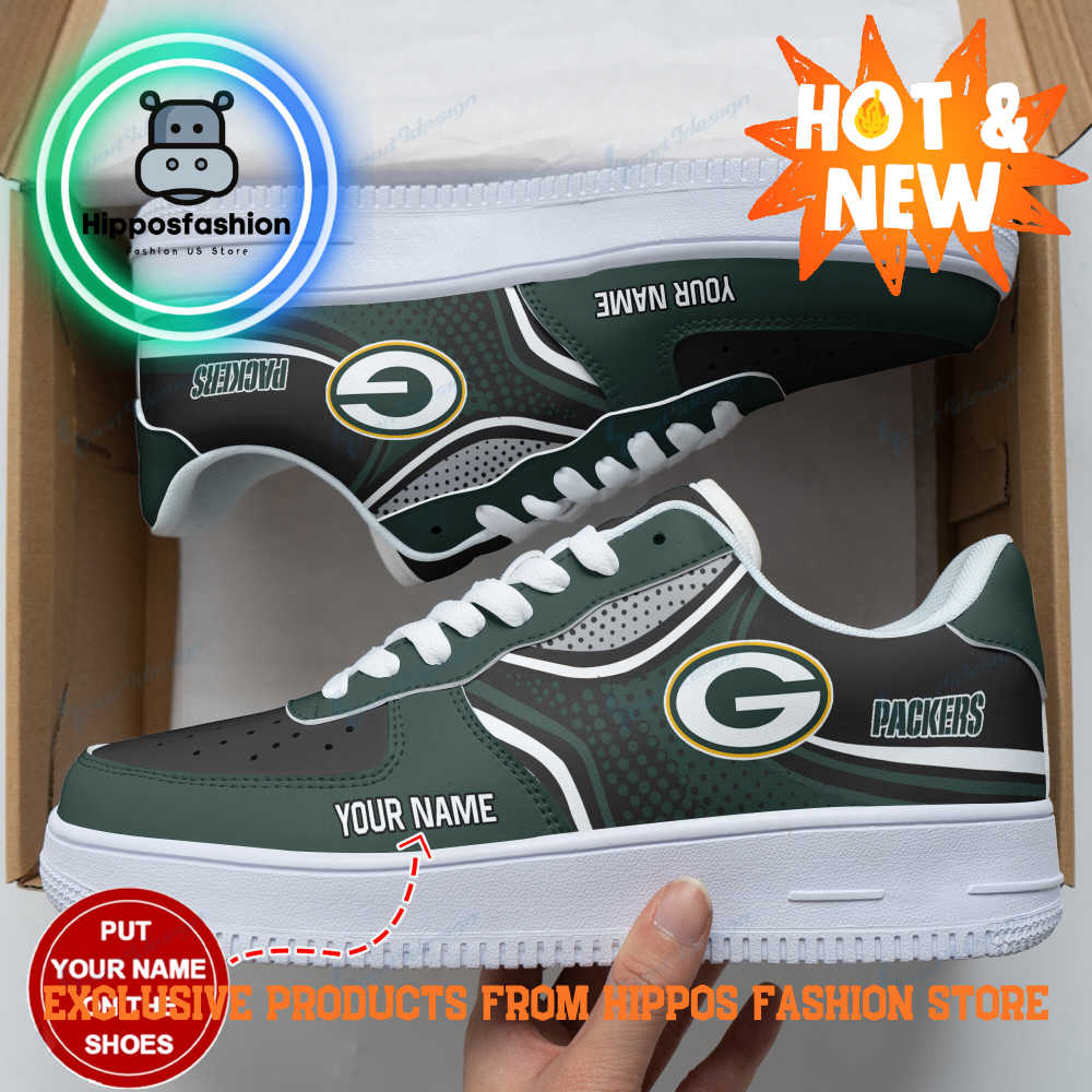 Green Bay Packers Personalized Logo Air Force 1 Sneakers
