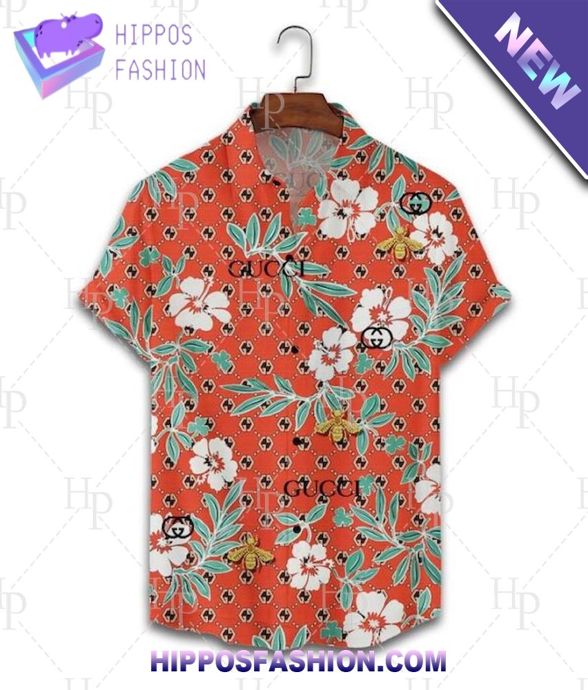 Gucci Bee Flower Hawaiian Shirt And Shorts