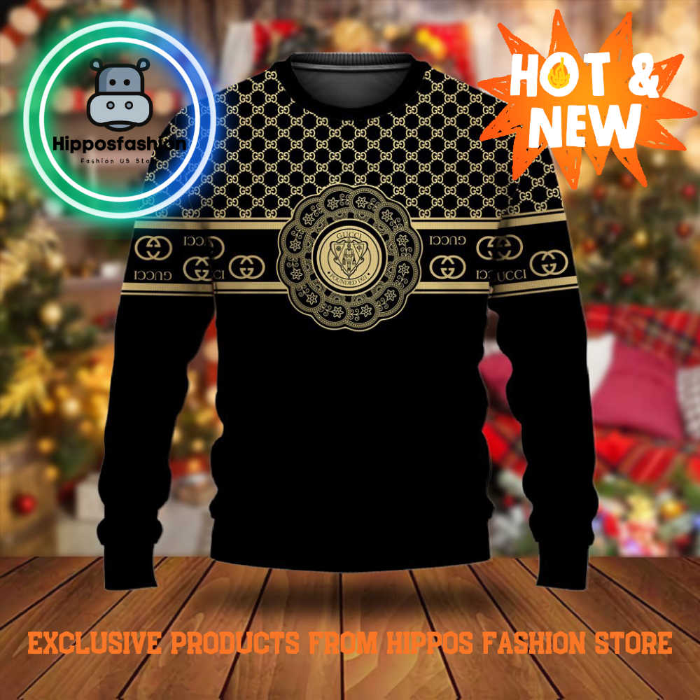 Gucci Black Gold Luxury Brand Ugly Christmas Sweater znExB.jpg