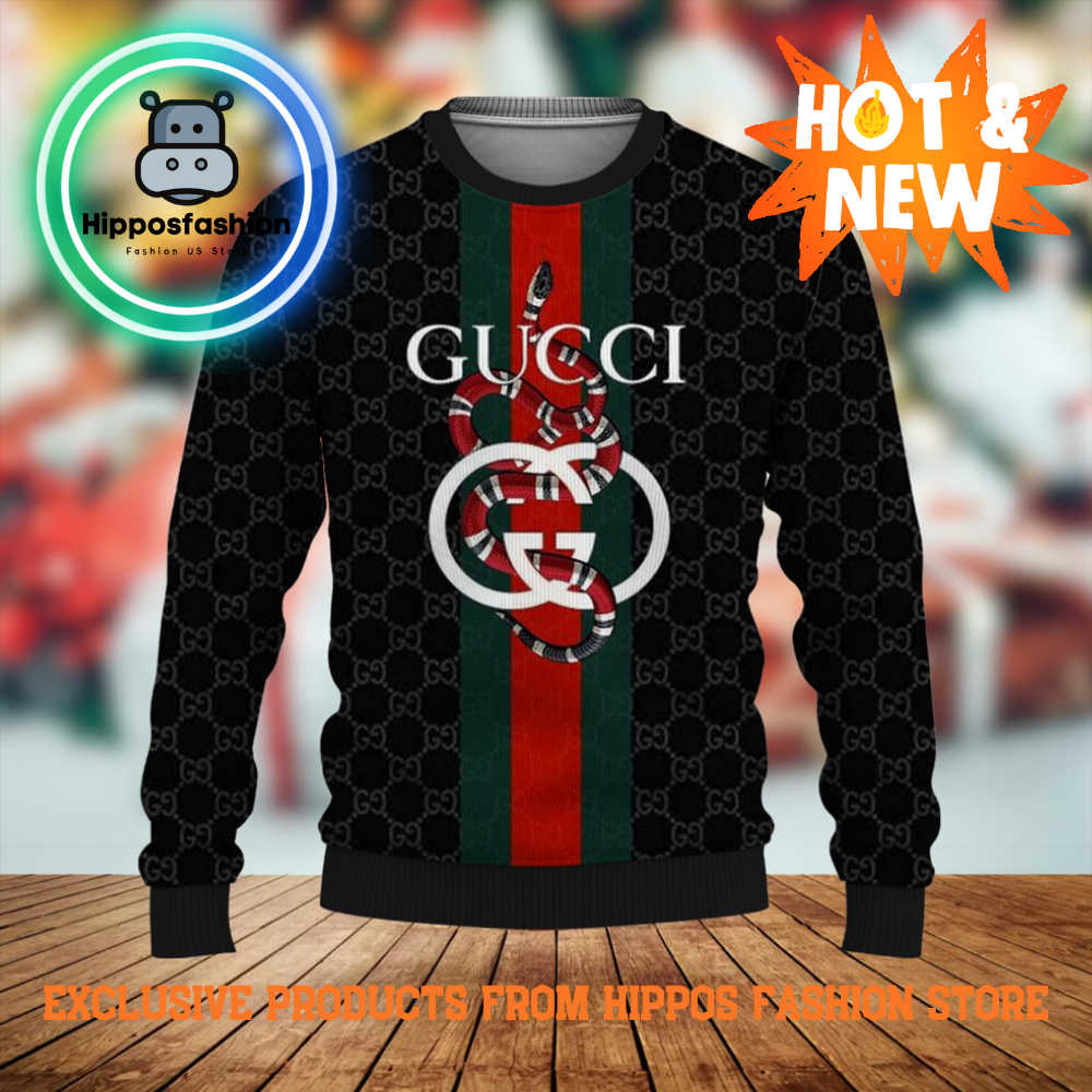 Gucci Black Luxury Brand Ugly Christmas Sweater May.jpg