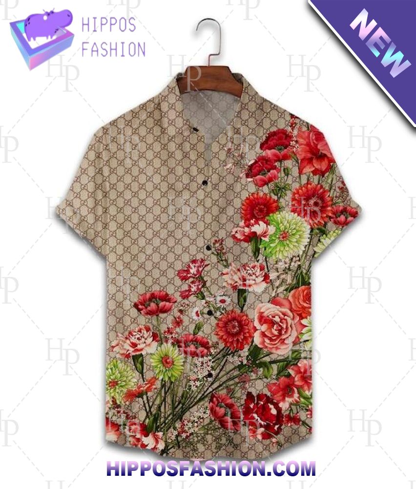 Gucci Colorful Flower Garden Hawaiian Shirt And Shorts