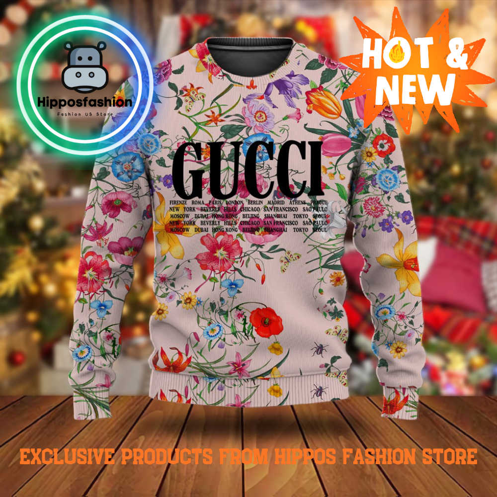 Gucci Colorful Flowers Brand Luxury Ugly Christmas Sweater KobhR.jpg