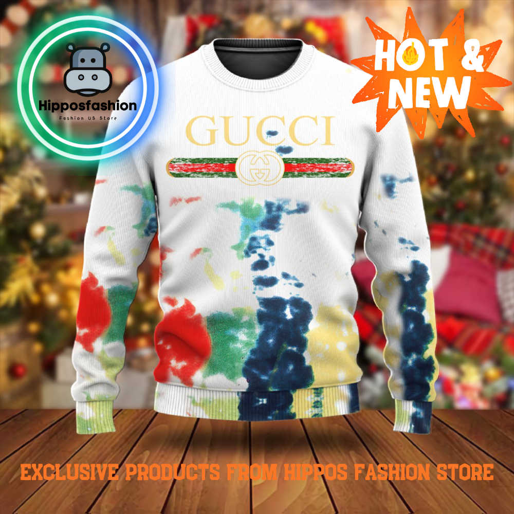 Gucci Colorful Luxury Brand Ugly Christmas Sweater qiaU.jpg