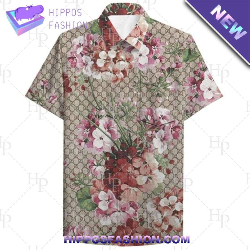 Gucci Deluxe Flower Hawaiian Shirt And Shorts