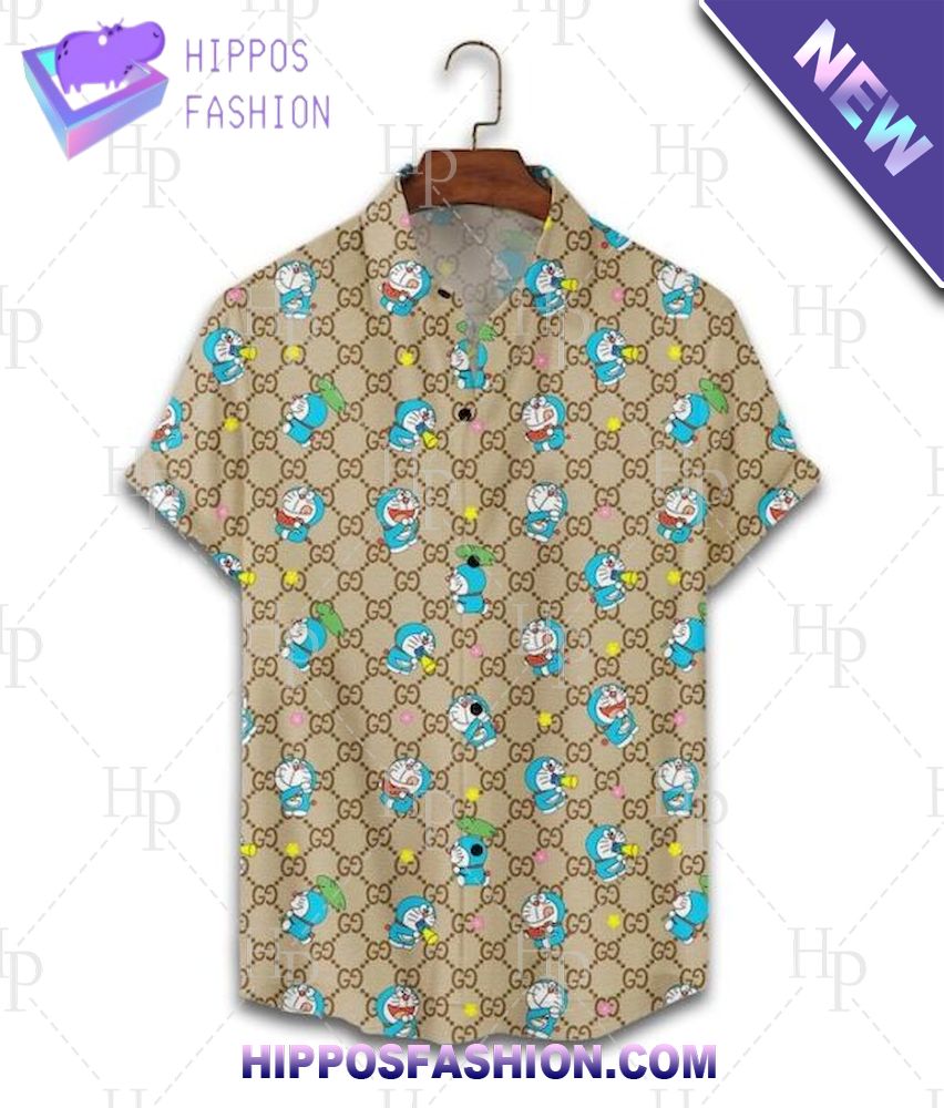 Gucci Doraemon Hawaiian Shirt And Beach Shorts