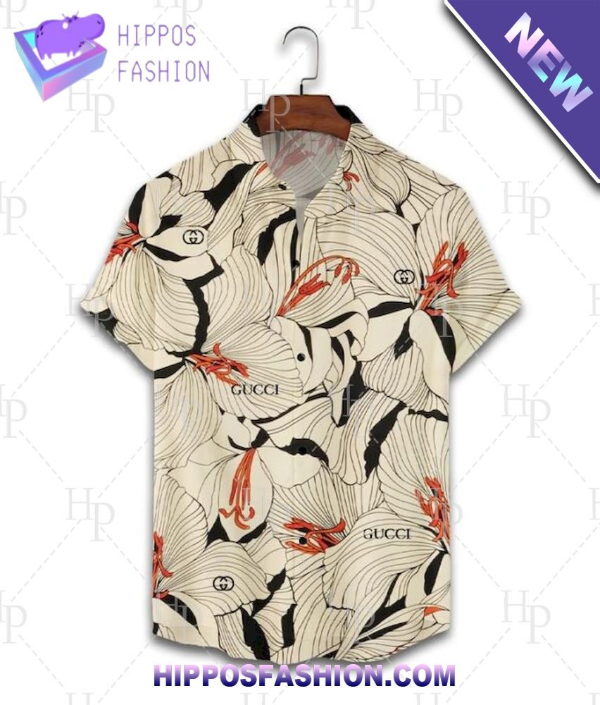 Gucci Flower Hawaiian Shirt And Shorts