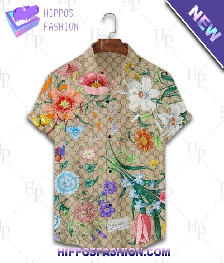 Gucci Flower Luxury Hawaiian Shirt And Shorts