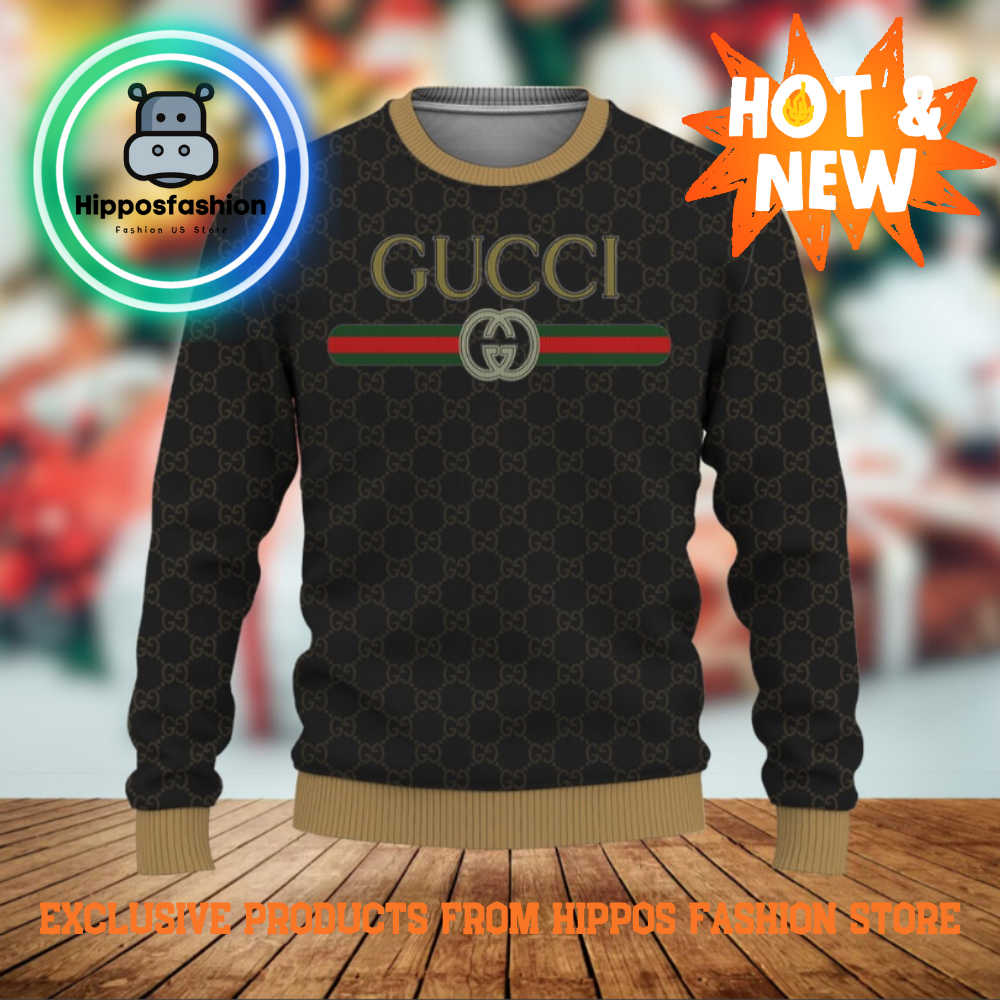 Gucci Logo Gold Luxury Brand Ugly Christmas Sweater HnNd.jpg